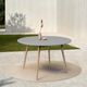 Armen Living Kylie Gray Marble/Wooden Outdoor Dining Table with Natural Base-1