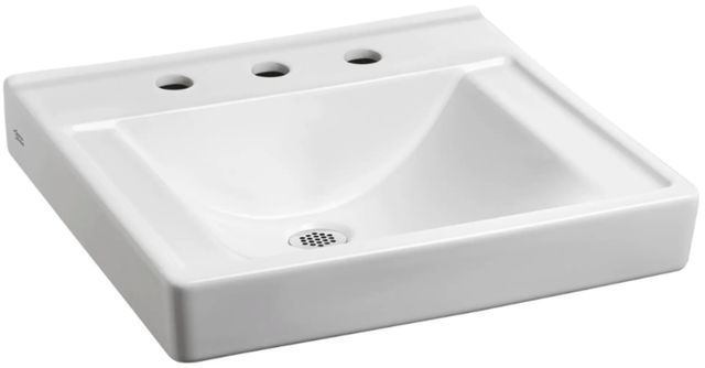 American Standard Decorum® White Wall-Hung EverClean® Sink Less Overflow with 8" Centerset-0