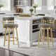 Armen Living Madrid Gold/Vintage Gray Swivel Bar Stool-3