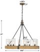 Uttermost® Palm Royal Antique Maize/Matte Black 8-Light Indoor-Outdoor Chandelier-3
