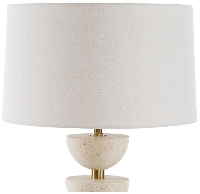 Uttermost® Hemisphere Brass/Travertine Table Lamp-3