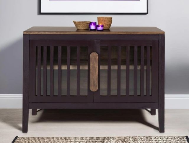 International Furniture Direct Autumn Chocolate Brown/Plum Console-1