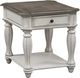 Liberty Furniture Magnolia Manor 3-Piece Weathered Bark Occasional Table with Antique White Base Set-4