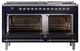 Ilve® Nostalgie II Noblesse 60'' Midnight Blue Pro Style Dual Fuel Range with Chrome Trim-2