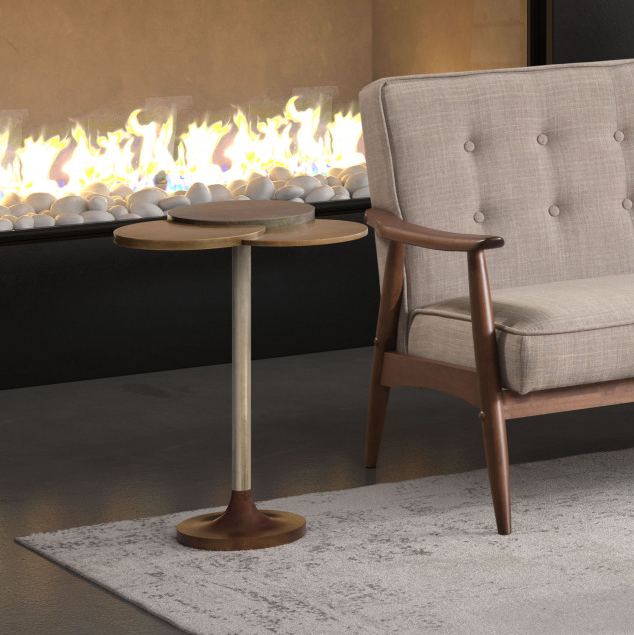 Zuo® Modern Dundee Multicolor Accent Table with Silver Base -2