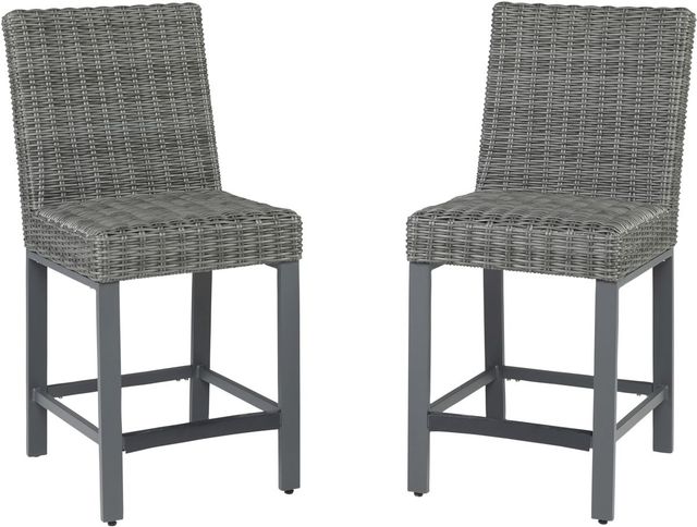 Signature Design by Ashley® Palazzo Gray Outdoor Barstool-2