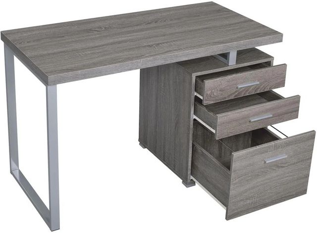 Coaster® Brennan Weathered Grey 3-Drawer Office Desk-2