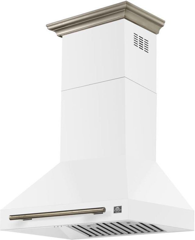 FORNO® Aria Series Alta Qualita 30" White Wall Mounted Range Hood  -3