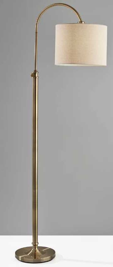 Adesso® Barton Antique Brass Task Floor Lamp-2
