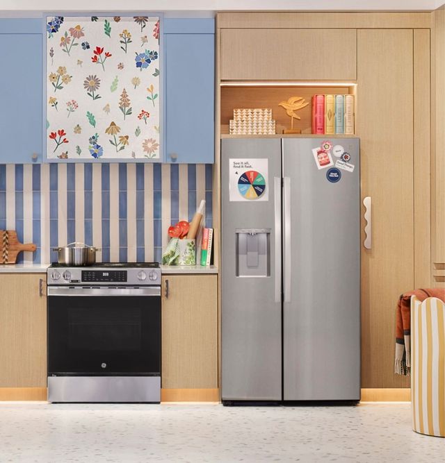 GE® 36" 23.6 Cu. Ft. Fingerprint Resistant Stainless Steel Counter Depth Side-By-Side Refrigerator with Extra Tall Dispenser and In-Door Icemaker-2