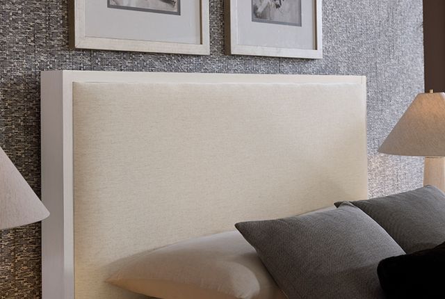 Vaughan-Bassett Lodge & Loft Ivory Cream/Soft White Oak California King Upholstered Panel Bed-2