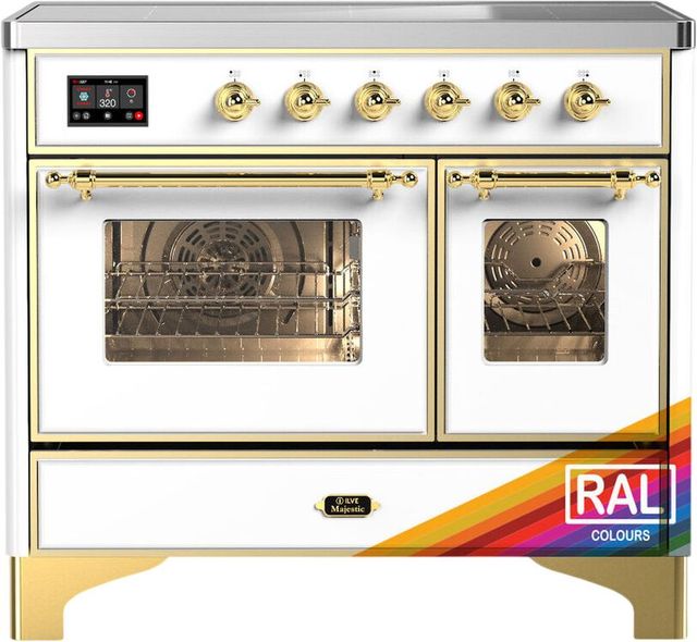Ilve® Majestic III 40" Custom Pro Style Induction Range with Triple Glass Door and Brass Trim-0