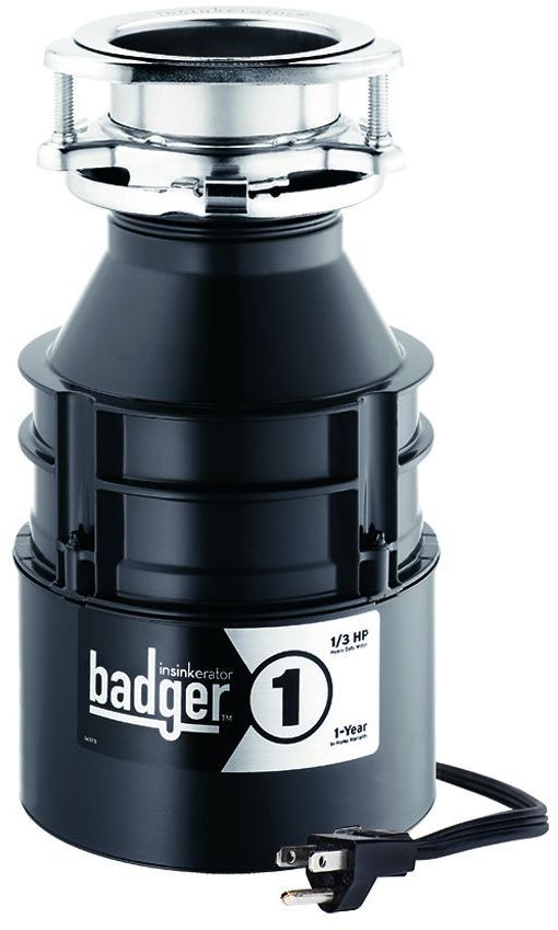 InSinkErator® Badger® 1 0.75 HP Continuous Feed Black Garbage Disposal-2