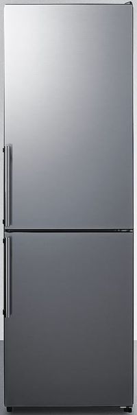 front view of the Summit® 24 in. 10.8 Cu. Ft. Stainless Steel Counter Depth Bottom Freezer Refrigerator