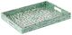 A & B Home Green/White Small Capiz Decorative Tray-0