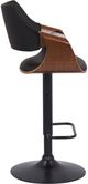 Armen Living Aspen Black/Brown Adjustable Swivel Bar Stool-4
