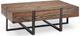 Magnussen Home® Prescott Rustic Honey Cocktail Table with Metal Base -0