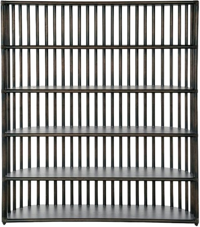 Hooker® Furniture Retreat Black Sand Slatted Bookcase-2