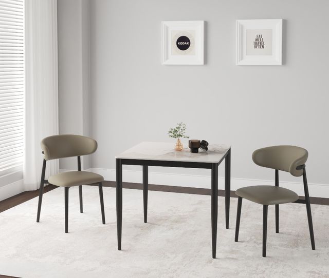 Cramco Marta Chanel Sintered Stone Top Dining Table with Matte Black Base-3
