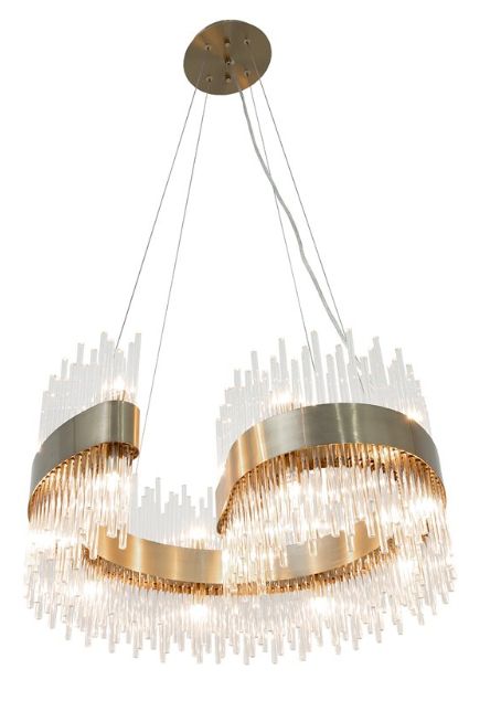YHD Crystaline Gold 18-Light Chandelier-4