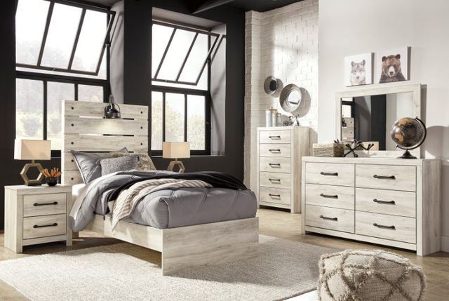 Signature Design by Ashley® Cambeck 3-Piece Whitewash White Twin Panel Bed Set-4