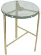 A & B Home Round Clear Tabletop End Table with Gold Legs -0