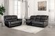 Furniture of America® Glarus Black Sofa Manual Recliner-1