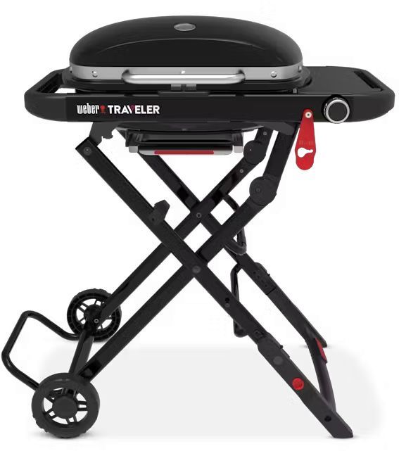 Weber® Traveler® 1-Burner Black Compact Portable Liquid Propane Grill-0