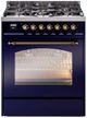 Ilve® Nostalgie II Series 30" Midnight Blue Pro Style Dual Fuel Range-0