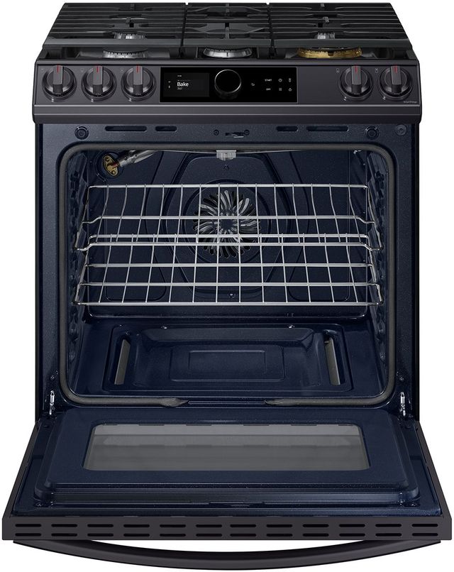 Samsung 30" Fingerprint Resistant Black Stainless Steel Front Control Slide-In Gas Range-2