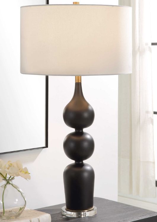 Uttermost® Caviar Matte Black Glaze Table Lamp-2