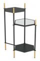 Zuo® Modern William Glass Top Two Tier Side Table with Black Framework -0
