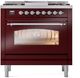 Ilve® Nostalgie II Series 36" Burgundy Pro Style Dual Fuel Range-1