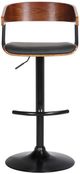 Armen Living Larisa Black/Walnut Adjustable Bar Stool-1