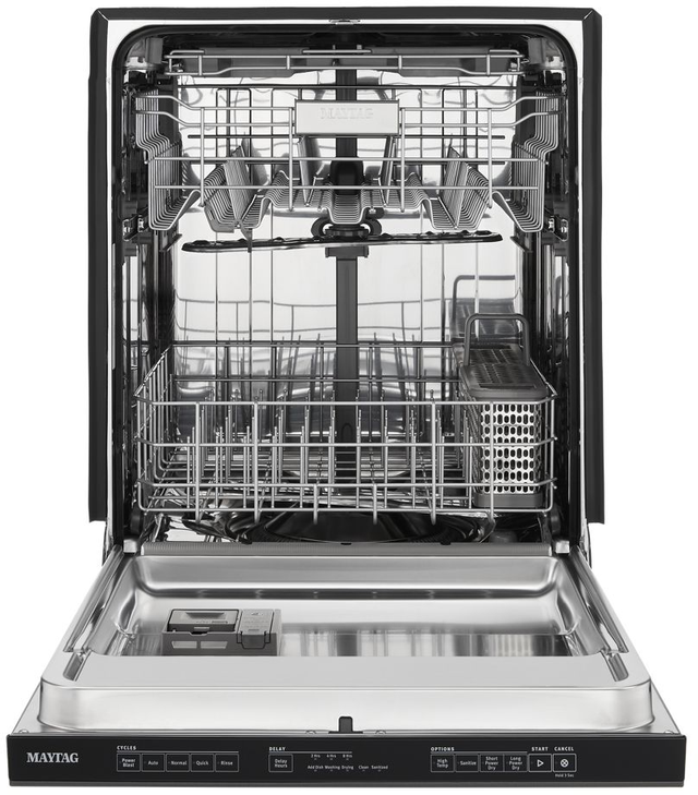 Maytag® 24" Cast Iron Black Built In Dishwasher-1