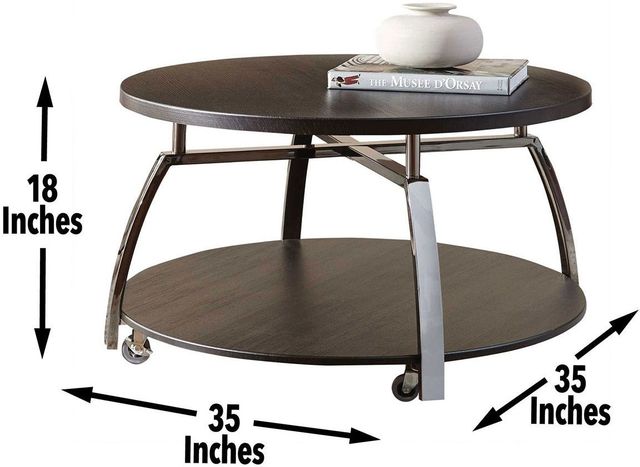 Steve Silver Co. Coham Brown Cocktail Table with Black Nickel Base-2