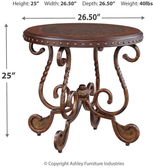 Signature Design by Ashley® Rafferty Dark Brown Round End Table-1
