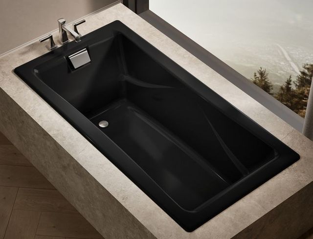 KOHLER® Tea-for-Two® Black 72" x 36" Drop-In Bath-4