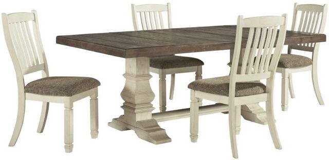 Signature Design by Ashley® Bolanburg Weathered Gray Extension Dining Table with Antique White Trestle Legs-2