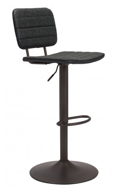 Zuo® Modern Holden Vintage Black Bar Chair-0