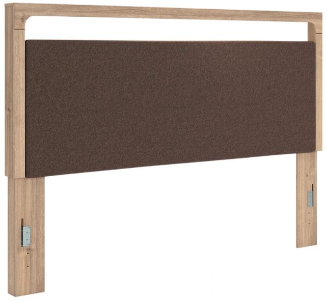 Signature Design by Ashley® Hollymount Brown/Tan Queen Upholstered Panel Headboard-0