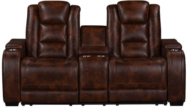 New Classic® Home Furnishings Chester Brown Manual Reclining Console Loveseat-2