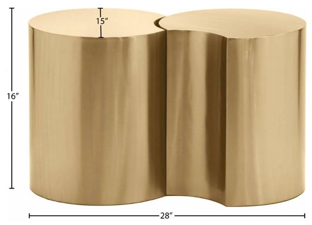 Meridian Furniture Dimple 2-Piece Gold Modular Nesting End Table Set-3