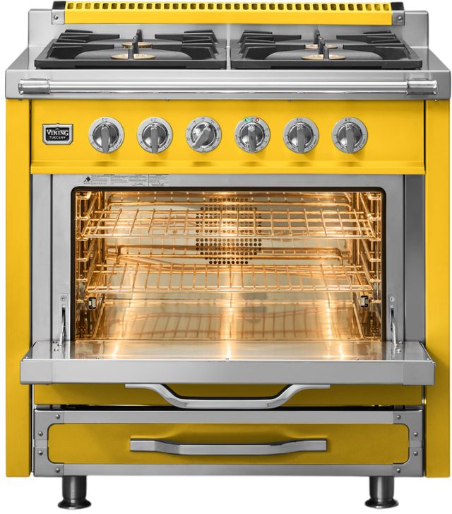 Viking® Tuscany 36" Daffodil Pro Style Dual Fuel Range-1
