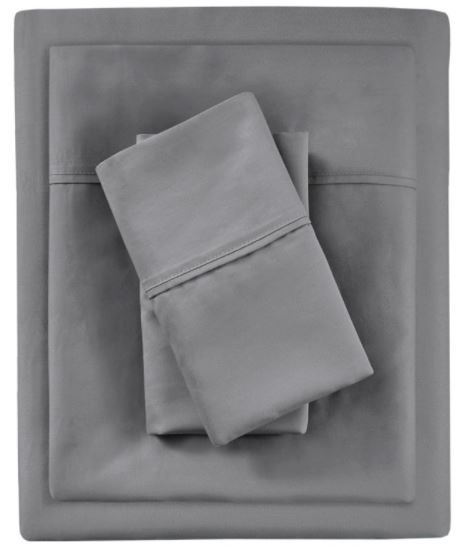 Olliix by Madison Park 500TC Egyptian Cotton Charcoal California King Anti-Microbial Sheet Set-0