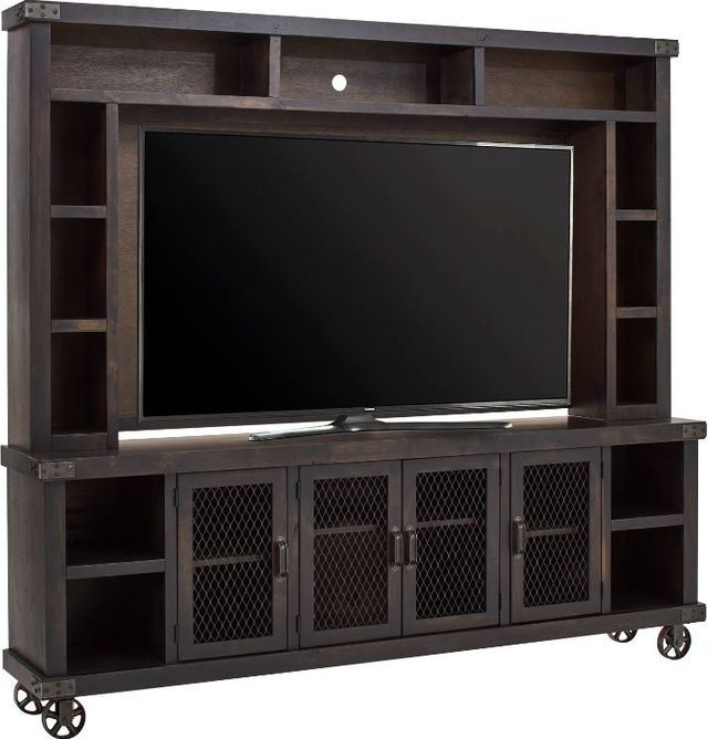 aspenhome® Industrial Ghost Black 84" Console and Hutch-0
