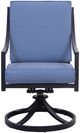GatherCraft Charlotte Baltic Brown/Splendor Denim Aluminum Outdoor Swivel Rocker Chair-1
