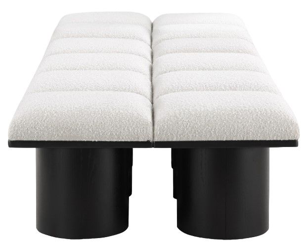 Meridian Furniture Pavilion 12-Piece Cream/Black 108" Modular Bench Set-2
