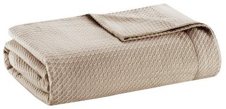 Olliix by Madison Park 100% Certified Egyptian Cotton Khaki King Blanket-0