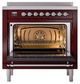 Ilve® Nostalgie II Noblesse 36'' Burgundy Pro Style Induction Range with Chrome Trim-2